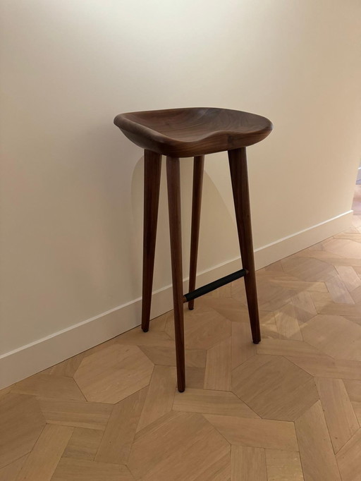 3x Bassemfellows Tractor Stools Cb-23 Walnut