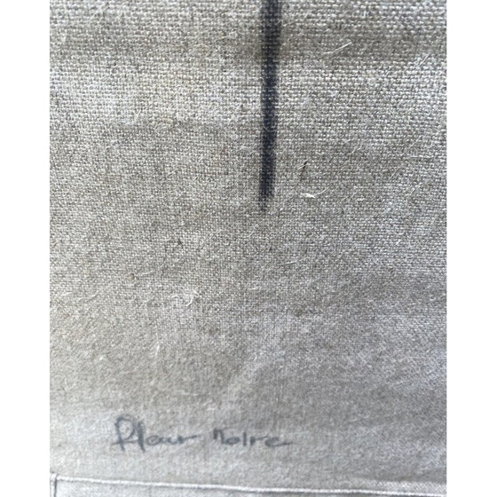 Image 1 of Vintage doek "Fleur noire" door Ferrand André, 1999