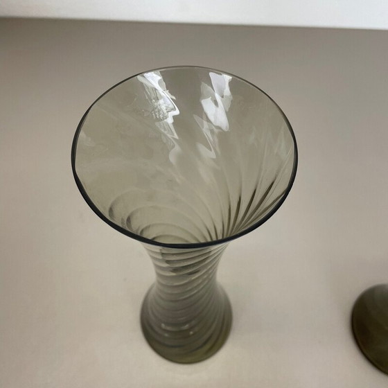 Image 1 of Set van 4 vintage kristallen glazen vazen voor Alfred Taube Kristallglasfabrik, Duitsland 1960