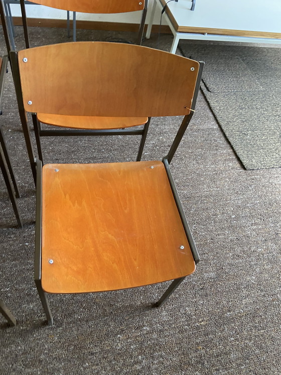 Image 1 of 6x Vintage Gijs Van Der Sluis Eetkamerstoelen Stoel Design