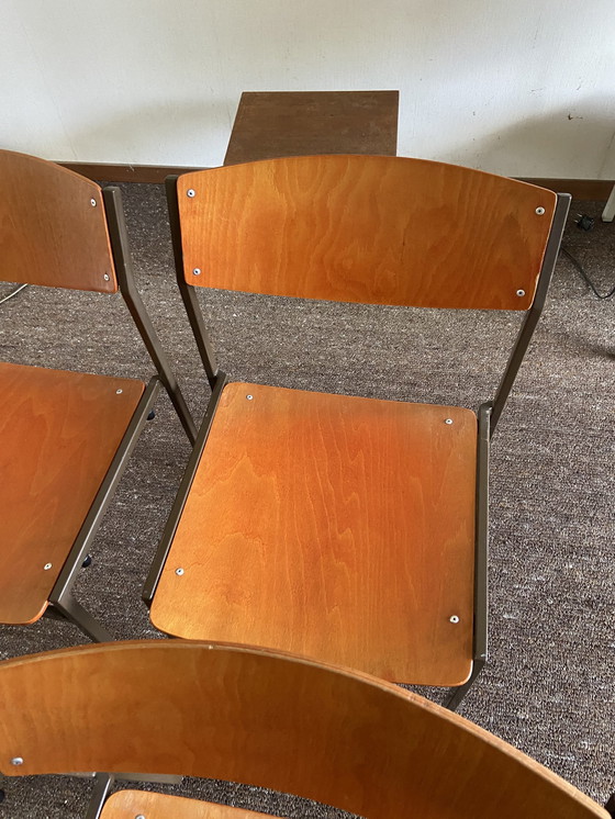 Image 1 of 6x Vintage Gijs Van Der Sluis Eetkamerstoelen Stoel Design