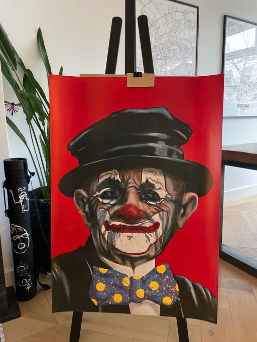 A.Pagowski - Oude Clown Portret Circus, Poster Gedrukt 1983