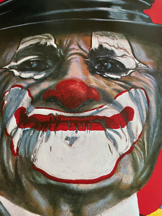 Image 1 of A.Pagowski - Oude Clown Portret Circus, Poster Gedrukt 1983