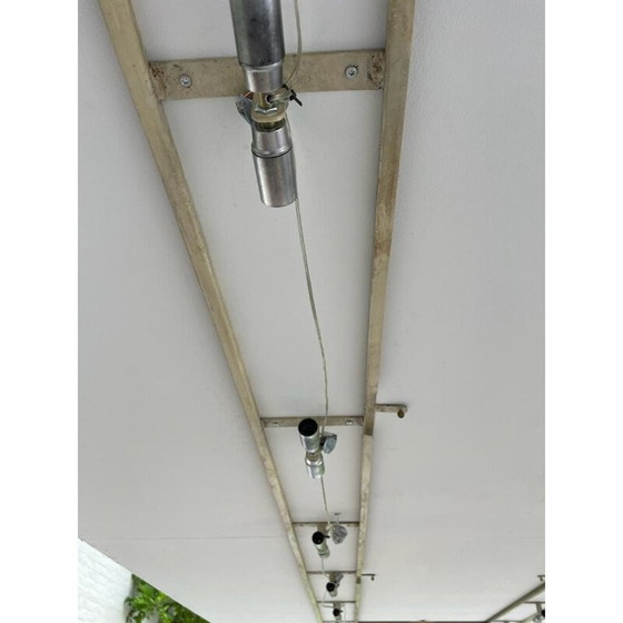 Image 1 of Reusachtige Vintage plafondlamp (360cm) in glas en metaal van Venini, Italië jaren 1940