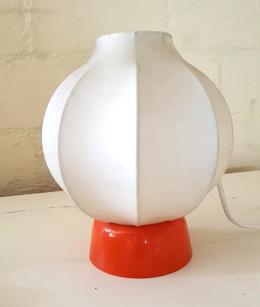 Cocoon Tafellamp Met Oranje Voet, 1970S