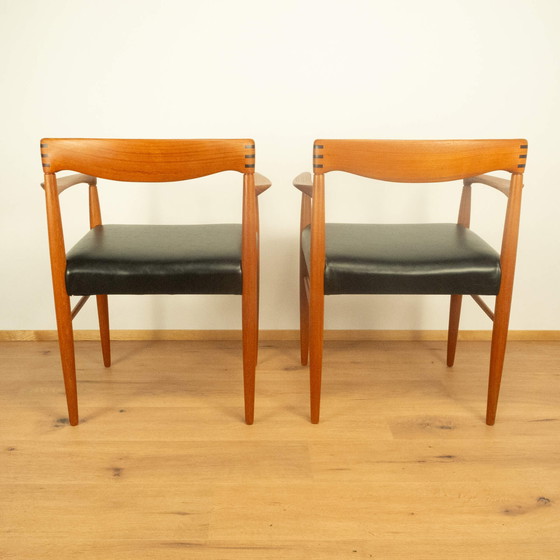 Image 1 of 2 x Teakhouten fauteuils uit 1960: Deens ontwerp door HW Klein voor Bramin