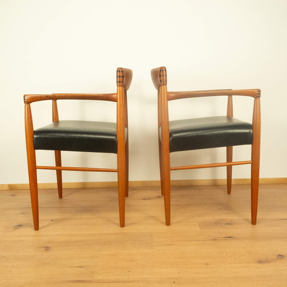 Image 1 of 2 x Teakhouten fauteuils uit 1960: Deens ontwerp door HW Klein voor Bramin