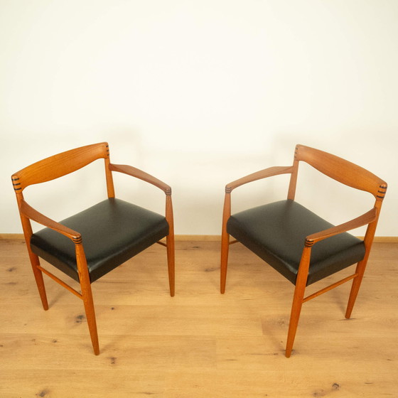 Image 1 of 2 x Teakhouten fauteuils uit 1960: Deens ontwerp door HW Klein voor Bramin