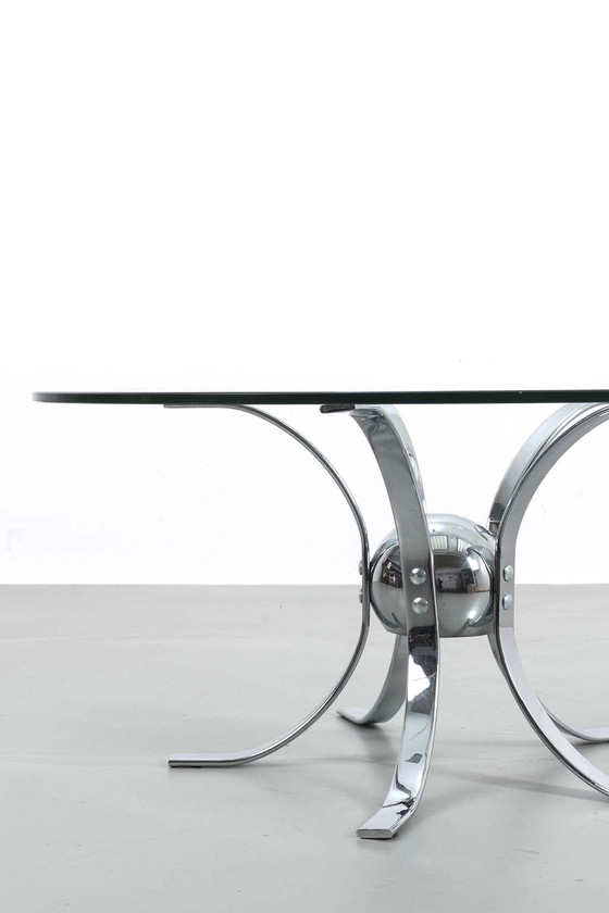 Image 1 of Vintage chromen salontafel
