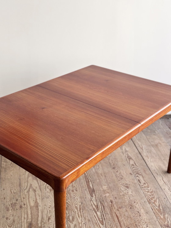 Image 1 of Mid Century Moderne Deense eettafel in teak van H.W. Klein voor Bramin, uitschuifbaar, 1960