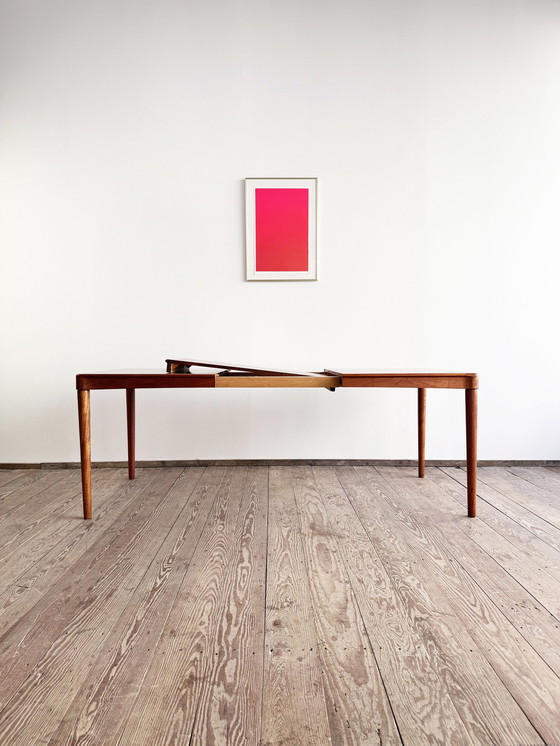 Image 1 of Mid Century Moderne Deense eettafel in teak van H.W. Klein voor Bramin, uitschuifbaar, 1960