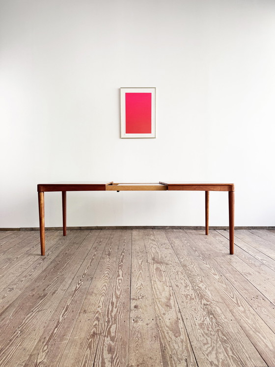 Image 1 of Mid Century Moderne Deense eettafel in teak van H.W. Klein voor Bramin, uitschuifbaar, 1960