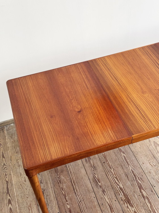 Image 1 of Mid Century Moderne Deense eettafel in teak van H.W. Klein voor Bramin, uitschuifbaar, 1960