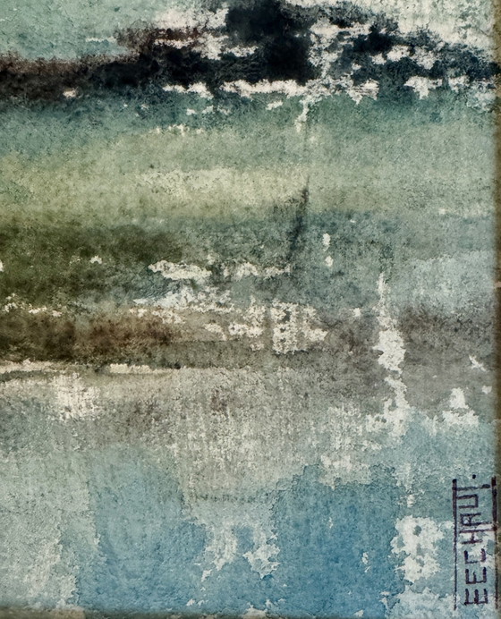 Image 1 of Eugene Eechaut 1928-2019 Heerlijke aquarel / Galerie Pfeiffer 1973