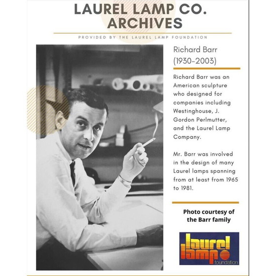 Image 1 of Vintage lamp van Richard Barr & Harold Weiss voor Laurel Lamp
