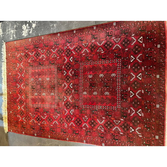 Image 1 of Vintage handgeknoopt wollen tapijt, Afghanistan 1970