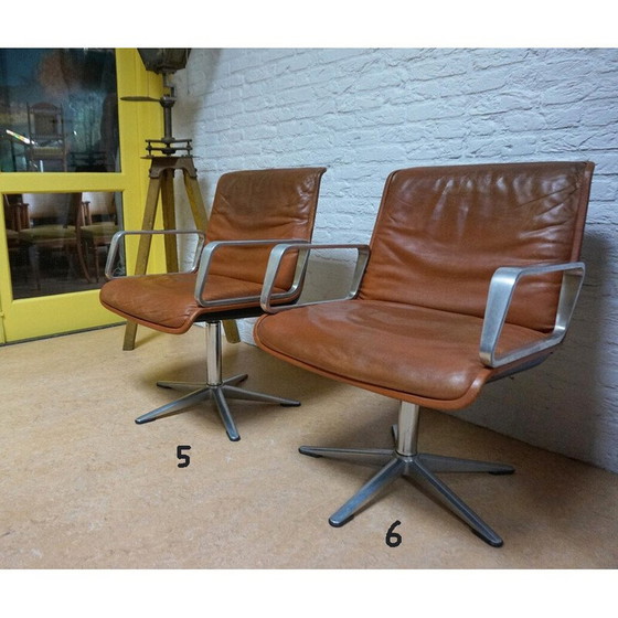 Image 1 of Vintage cognac leren fauteuil van Delta 2000 voor Wilkhahn, Duitsland 1960