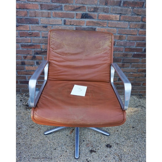 Image 1 of Vintage cognac leren fauteuil van Delta 2000 voor Wilkhahn, Duitsland 1960