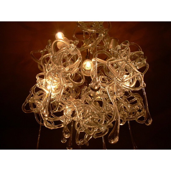 Image 1 of Paar oude glazen kroonluchters van René Roubicek, Tsjechië 1960