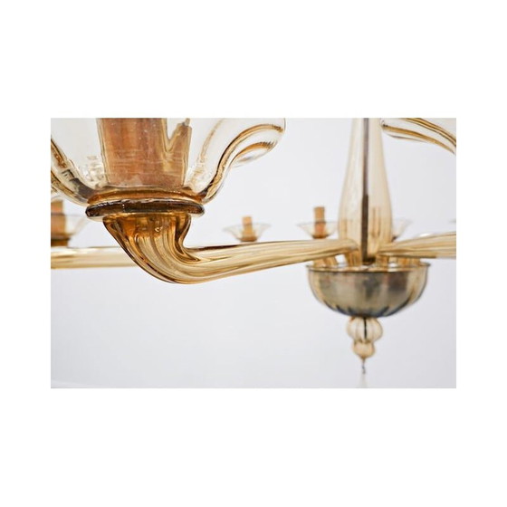 Image 1 of Vintage Murano glazen kroonluchter Venini, Italiaans 1940