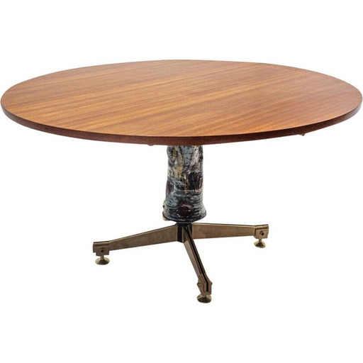 Uitschuifbare eettafel van hout en keramiek uit Mid Century door Melchiorre Bega en Pietro Melandri, Italië 1950