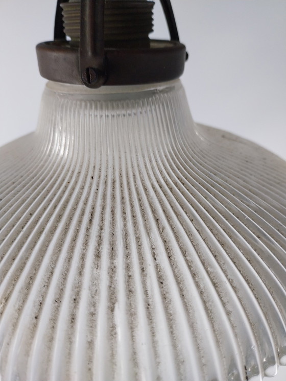 Image 1 of 1 x holophane hanglamp messing armatuur 1930's 