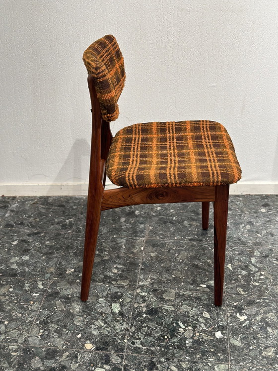 Image 1 of 6 Deense Teak Eetkamerstoelen Vintage