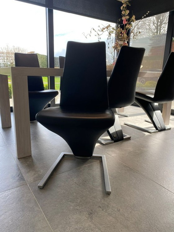 Image 1 of 6x Rolf Benz stoelen zwart