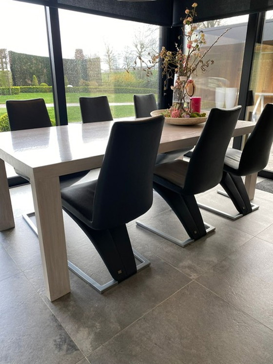 Image 1 of 6x Rolf Benz stoelen zwart