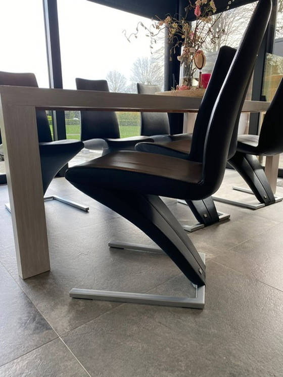 Image 1 of 6x Rolf Benz stoelen zwart