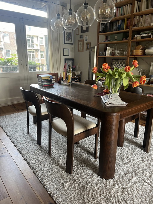 Brutalist Eettafel En Stoelen