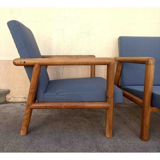 Image 1 of Paar vintage massief teakhouten fauteuils, 1950