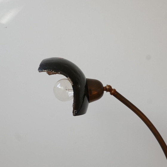 Image 1 of Vintage gebogen vloerlamp met kwik lampenkap, Nederland 1960