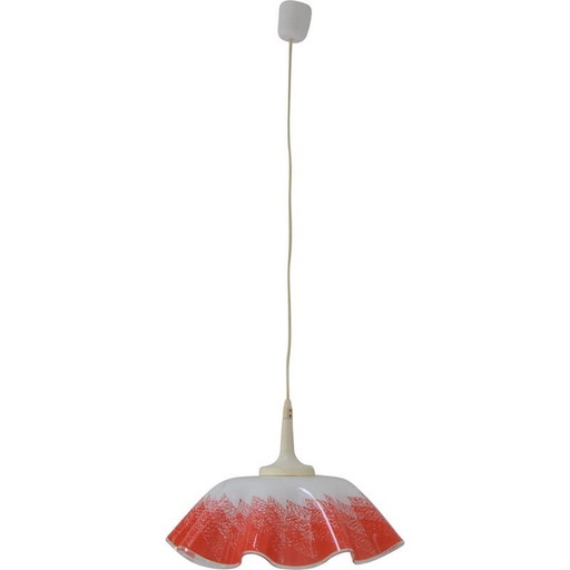 Vintage ophanging van glas en kunststof, Tsjecho-Slowakije 1980