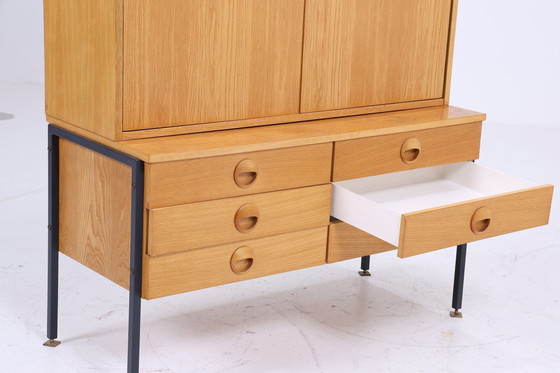 Image 1 of Hellerau kast 60s | Mid Century plank 430 Vintage Joachim Nebelung highboard DDR vitrinekast laden retro Sen essen