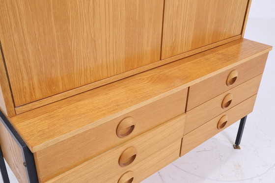 Image 1 of Hellerau kast 60s | Mid Century plank 430 Vintage Joachim Nebelung highboard DDR vitrinekast laden retro Sen essen