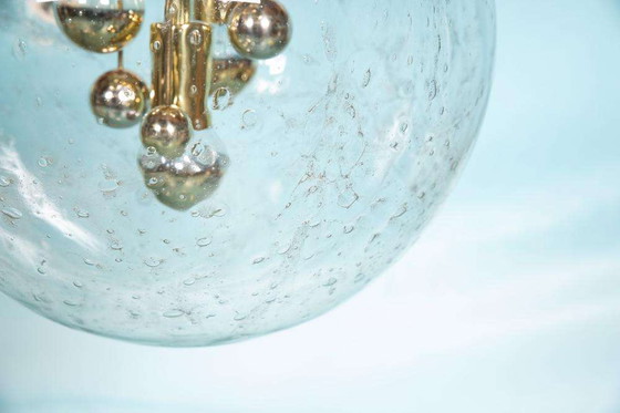 Image 1 of Space age XL messing sputnik bollamp, Glass globe pendant