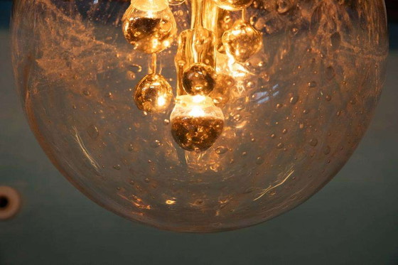 Image 1 of Space age XL messing sputnik bollamp, Glass globe pendant