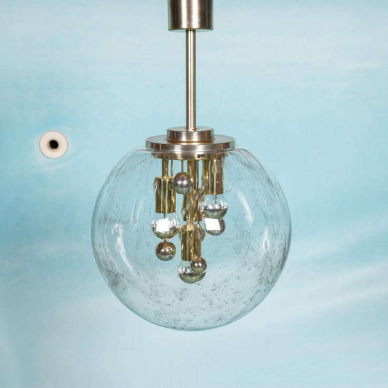 Image 1 of Space age XL messing sputnik bollamp, Glass globe pendant