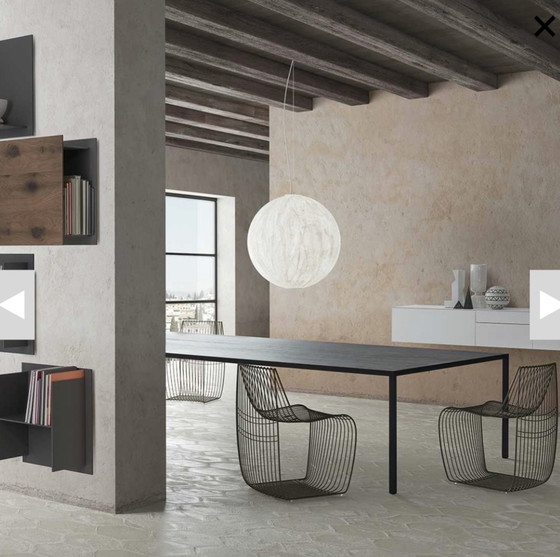 Image 1 of MDF Italia Tense carbonised wood eetkamertafel