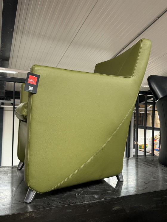 Image 1 of Leolux Dolcinea Fauteuil Groen Leer 