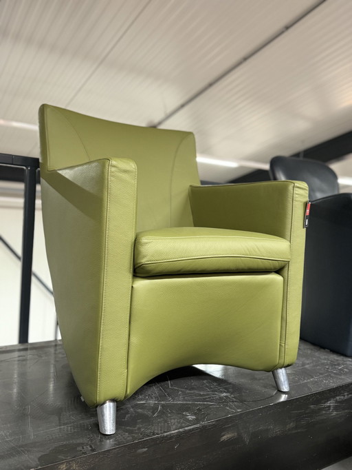 Leolux Dolcinea Fauteuil Groen Leer 