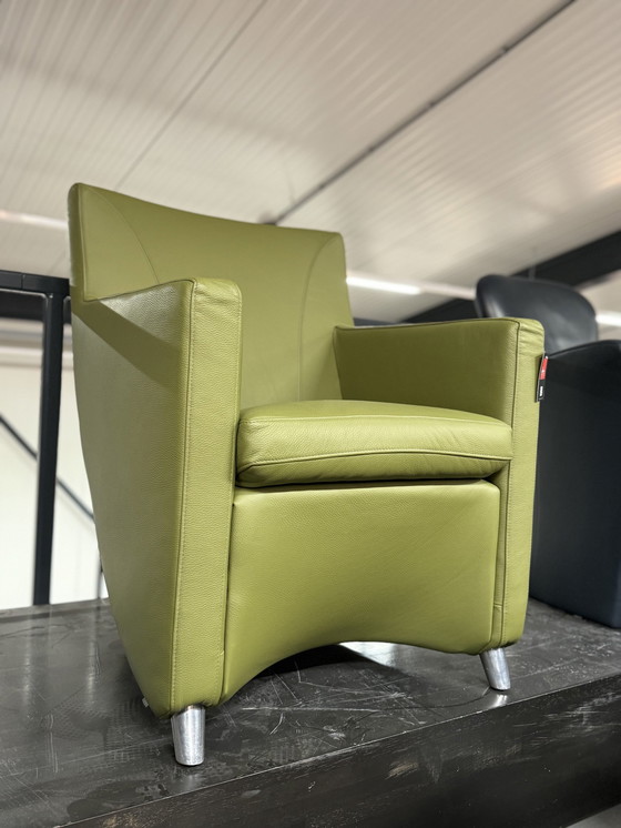 Image 1 of Leolux Dolcinea Fauteuil Groen Leer 