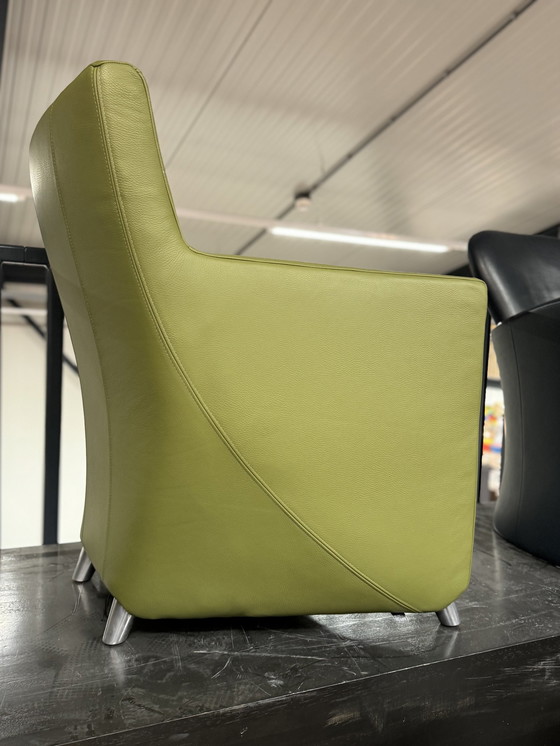 Image 1 of Leolux Dolcinea Fauteuil Groen Leer 