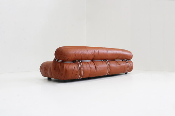 Image 1 of Soriana Sofa Afra & Tobia Scarpa Voor Cassina In Cognac Leer 1970S