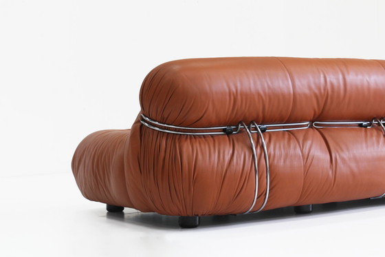 Image 1 of Soriana Sofa Afra & Tobia Scarpa Voor Cassina In Cognac Leer 1970S