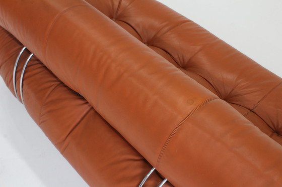 Image 1 of Soriana Sofa Afra & Tobia Scarpa Voor Cassina In Cognac Leer 1970S