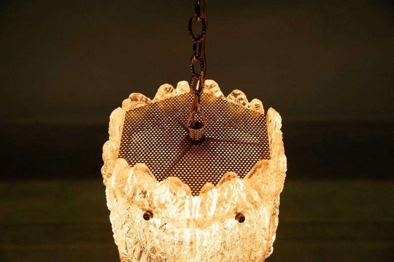 Image 1 of Vintage glazen hanglamp Orrefors, space age Fagerlund lamp