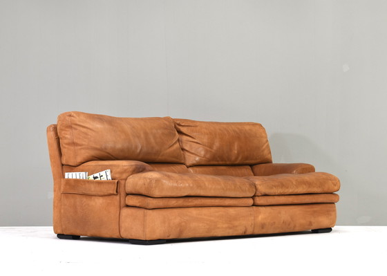 Image 1 of Roche Bobois Tan leren bank – Frankrijk, circa 70's design