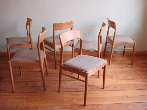 6x Korup Stolefabrik Stoelen van Henning Kjaernulf